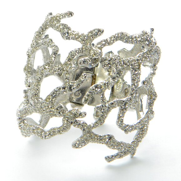 Kenneth Jay Lane KJL Crystal Coral Branch Bracelet